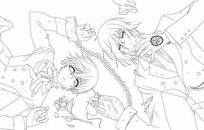 Lineart Butler Coloring Pages Kuroshitsuji Anime Manga
