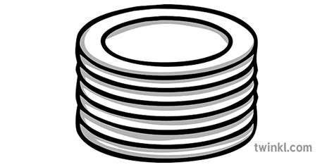 Stack Of Plates Illustration Twinkl