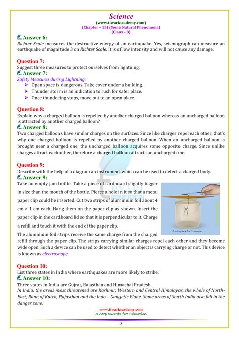 Ncert Solutions For Class 8 Science Chapter 15 Some Natural Phenomena