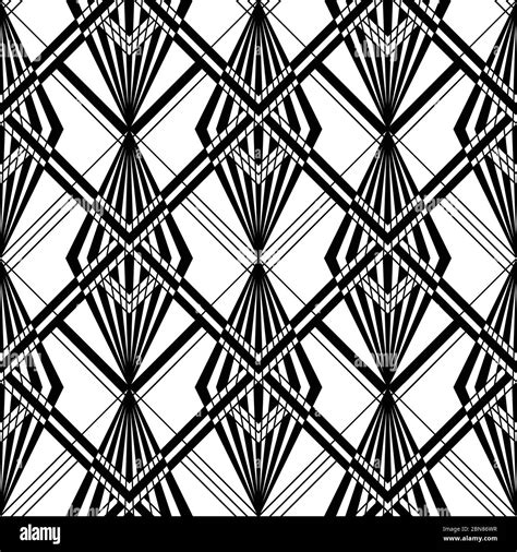 Art Deco Pattern Vector Black White Background Stock Vector Image