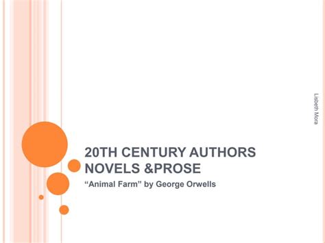 20th Century Authors And Their Novels Ppt