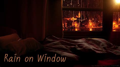 Cozy Ambience Bedroom Rain On The Windows Of The Rainy Night View