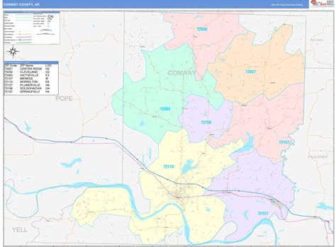 Conway County Ar Wall Map Color Cast Style By Marketmaps