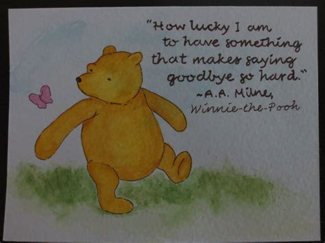 Winnie The Pooh How Lucky I Am Quote Winnie The Pooh Goodbye Card How