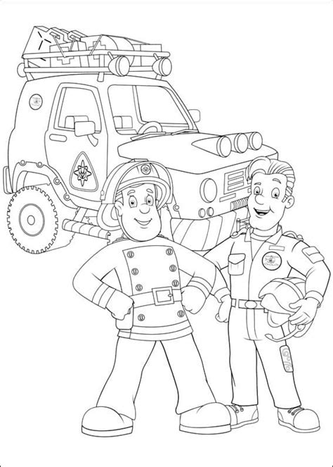 Fireman Sam And Elvis Cridlington Coloring Page Free Printable