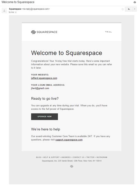 To do so, click upgrade now in the banner at the bottom of your site. Squarespace-Free-Trial-Email-Onboarding-Sequence-2-Email-1 ...