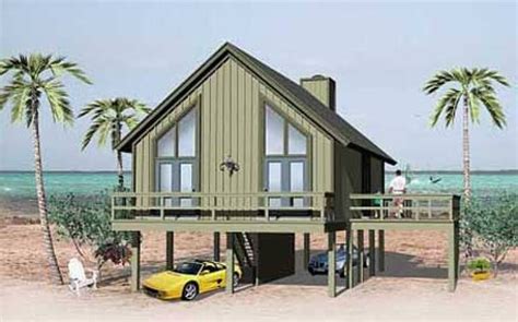 Beach House Plans On Piers Elevated Coastal House Plan 3 Bedroom