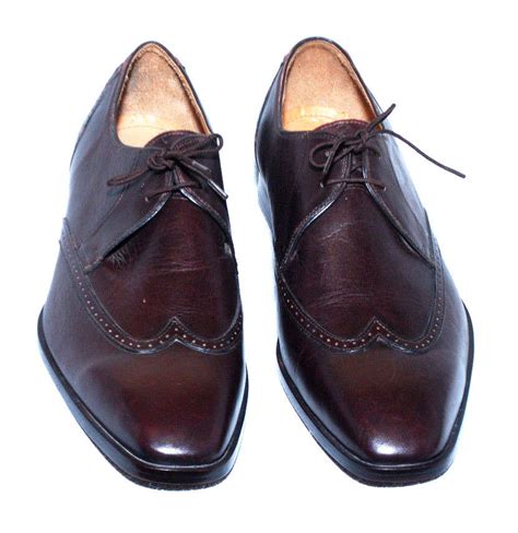 Handmade Mens Brown Derby Oxford Leather Sole Dress Shoes With Lace Up