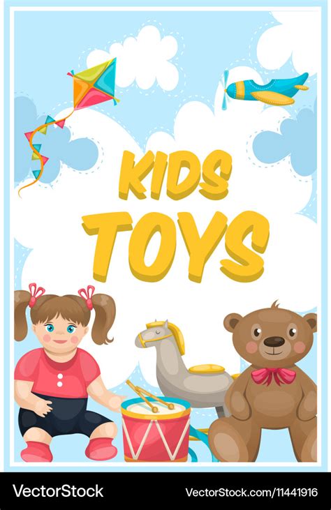 Kids Toys Shop Poster Royalty Free Vector Image