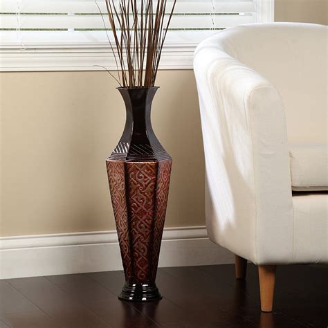 Metal Tall Floor Vase