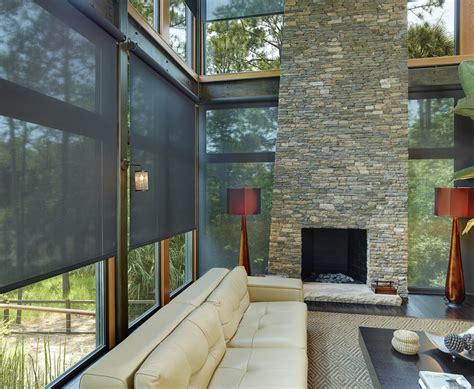 Charleston Motorized Window Treatments Contemporary Living Room