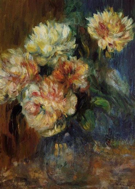 New Artwork For Sale Vase Of Peonies Greeting Card By Renoir