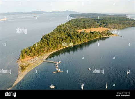 Aerial View Of Sidney Spit Gulf Islands National Park Reserve Of