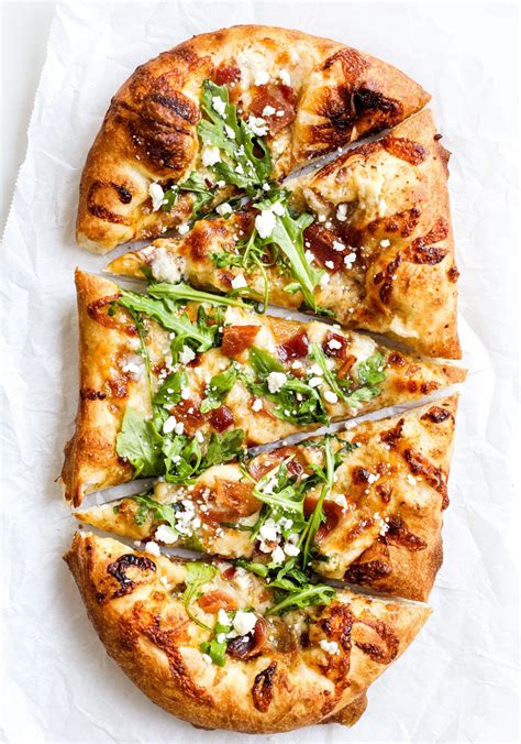 Bacon Goat Cheese And Fig Jam Flatbread Sauced Kitchen In 2021