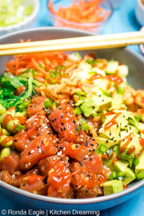 How To Make An Easy Ahi Poke Salad Tuna Poke Bowl Kitchen Dreaming