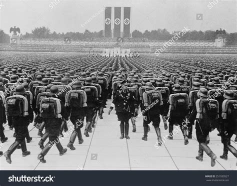 Members SS Marching Formation On Nazi Stock Photo Royalty Free