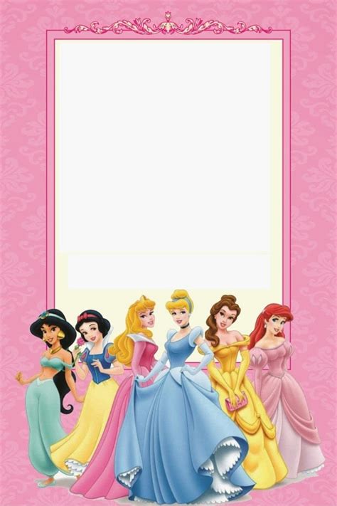 Free Disney Princess Invitation Cards Template