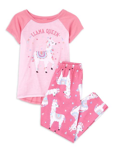 The Childrens Place Girls Short Sleeve Llama 2 Piece Pajama Set Sizes