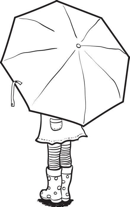 Dieser regenschirm kann als vorlage zum malen verwendet. Girl Holding an Umbrella Spring Coloring Page - Her ...