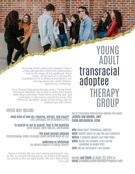 Adult Transracial Adoptee Therapy Group Jessica Kim Gruber Lmft