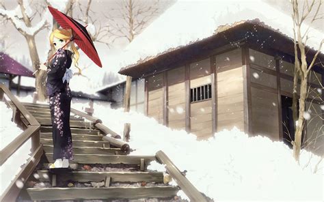 Blondes Sayonara Zetsubou Sensei Winter Snow Trees