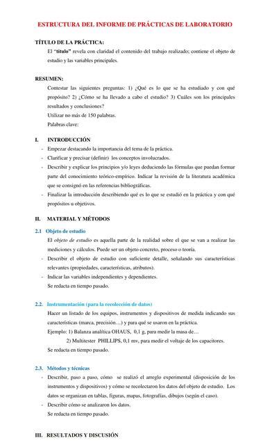Formato Informe De PrÁcticas De Laboratorio Ramiro José García Udocz