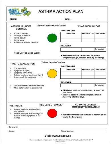 Printable Asthma Action Plan 11 Examples Format Pdf Examples
