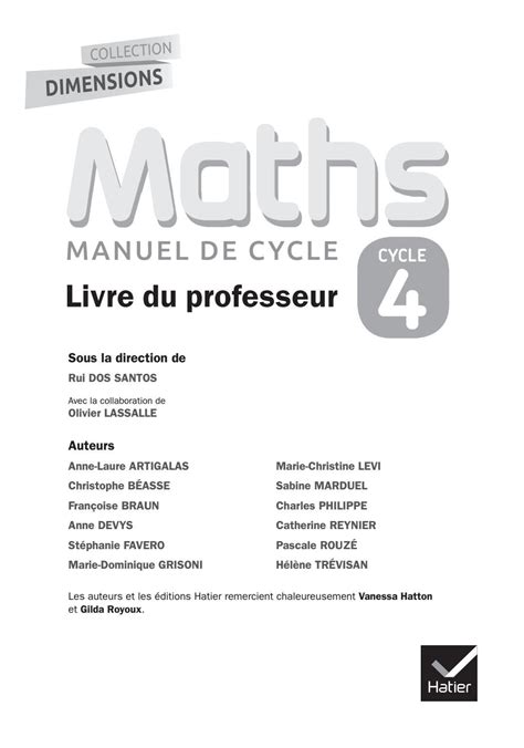 Maths Manuel De Cycle 4 Correction Pdf La Galerie