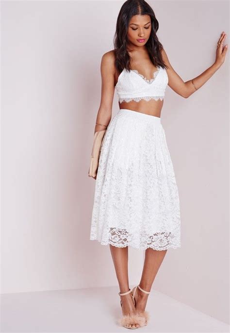 Premium Lace Full Midi Skirt White Full Midi Skirt White Skirts Fashion