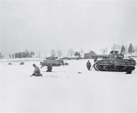 Covered By Sherman Tanks These Soldiers From The 44th Armored Infantry