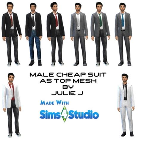 Male Cheap Suit As Top Mesh At Julietoon Julie J Sims 4 Updates