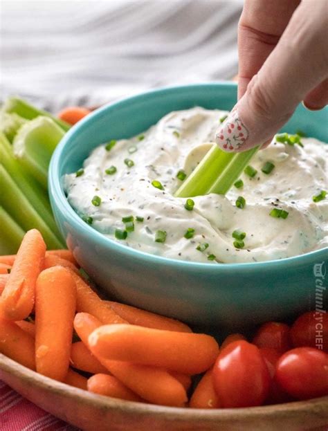 Easy Garlic And Herb Veggie Dip The Chunky Chef