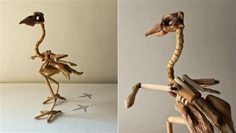 Fragile Skeletal Sculptures Crafted From Driftwood Found On Beaches