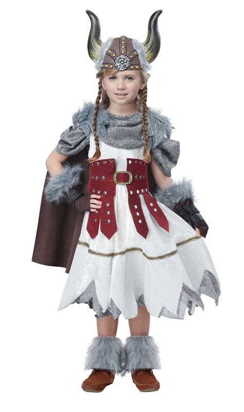 Check out the video to see how whitney made this one using basic muslin fabric and a bed sheet! viking girl costumes | Viking halloween costume, Fancy dress for kids, Kids viking costume
