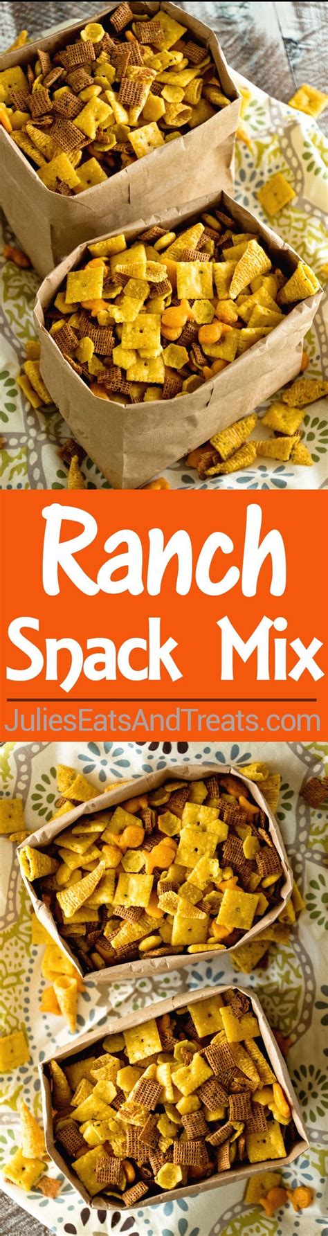 Yummy appetizers chex mix recipes food snack recipes sweet snacks holiday cooking appetizer snacks snacks snack mix recipes. Ranch Snack Mix Recipe - Julie's Eats & Treats | Snack mix ...