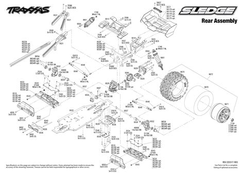 Exploded View Traxxas Sledge 18 4wd Tqi Rtr Rear Part Astra