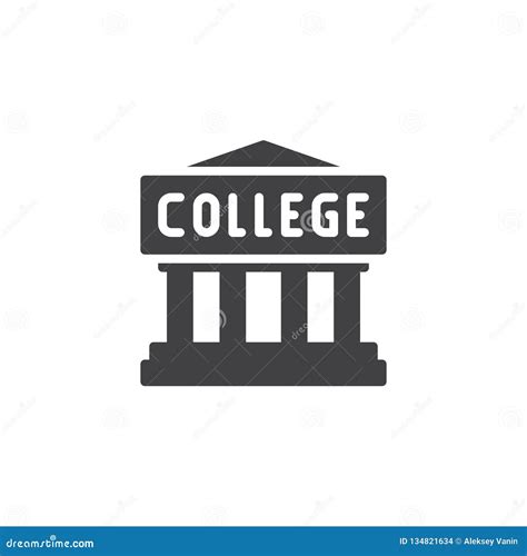 College Building Vector Icon Stock Vector Illustration Of Solid