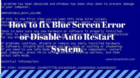 How To Fix Blue Screen Error Or Disable Auto Restart System