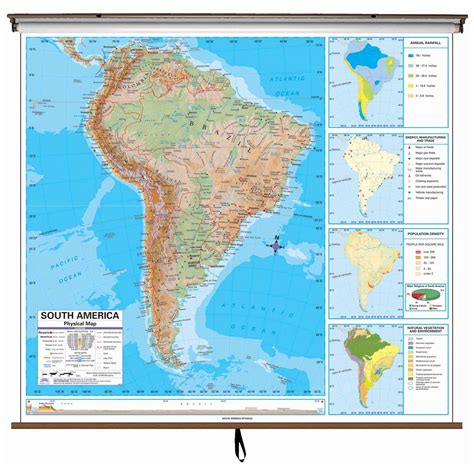 South America Advanced Physical Wall Map Shop Classroom Maps