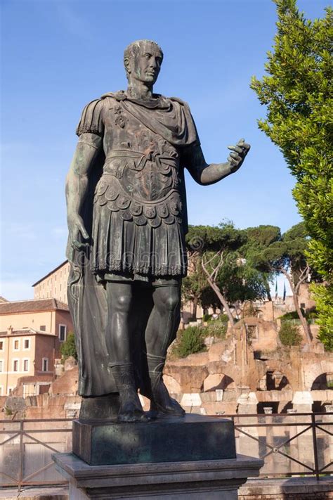 Statue Of Roman Emperor Julius Caesar In Rome Italy Stock Photo Image