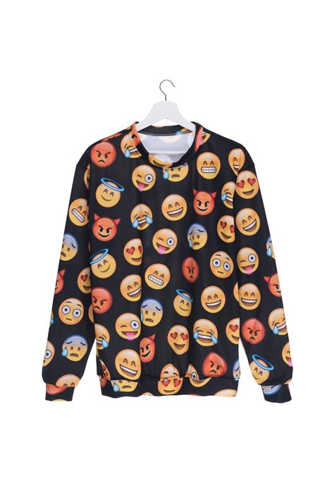 Emoji Sweater Emoji Black Damen Bekleidung Weihnachtspullover Tur