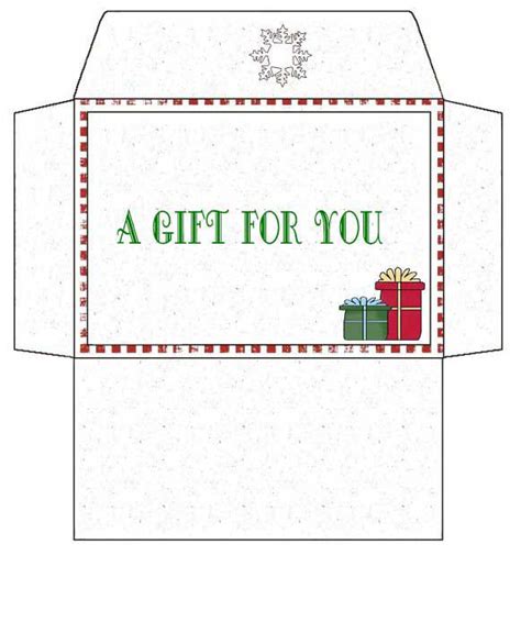 Gift Card Envelope To Print Northpolechristmas Com