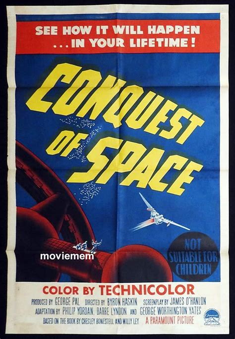 Conquest Of Space Original One Sheet Movie Poster Walter Brooke Sci Fi