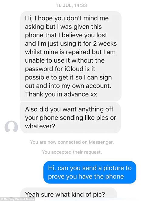 the nerve iphone thief sends message to owner demanding password so she could use it