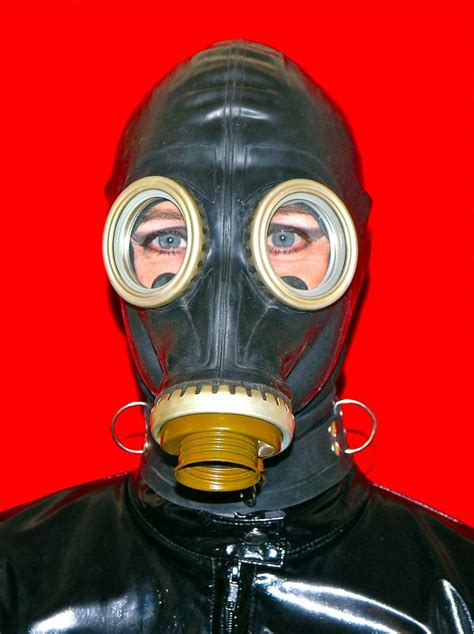 Full Latex Rubber Gasmask Sm Suffocation Mask Hood In Costume