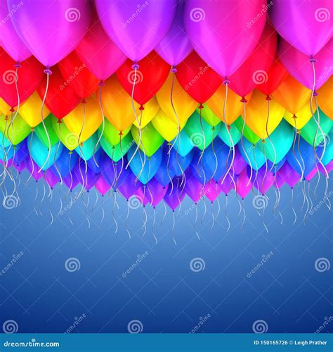 Rainbow Of Colorful Party Balloons Stock Illustration Illustration Of