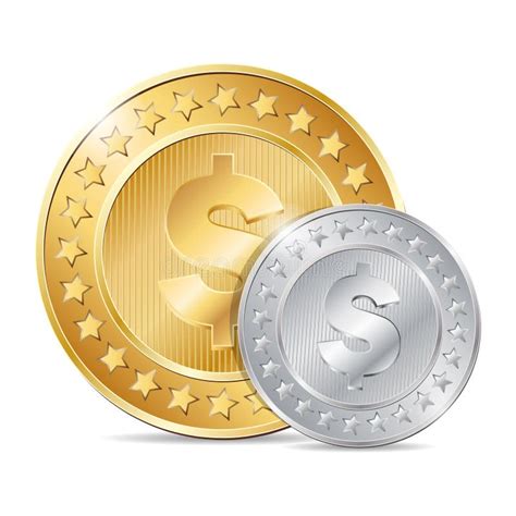 Illustration Two Gold Silver Coins Stock Illustrations 100