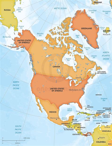 Editable North America Map