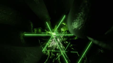 Free Video Background Loop Footage 2k 1440p30 Green Sci Fi Tunnel