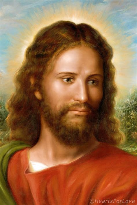 Portrait Of Jesus Christ From Original Oil Painting Hearts Etsy